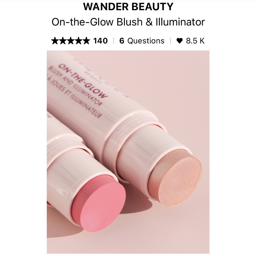 On-the-Glow Blush and Illuminator in PETAL PINK